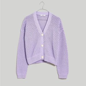 Madewell Open-Stitch Crop Cardigan Sweater